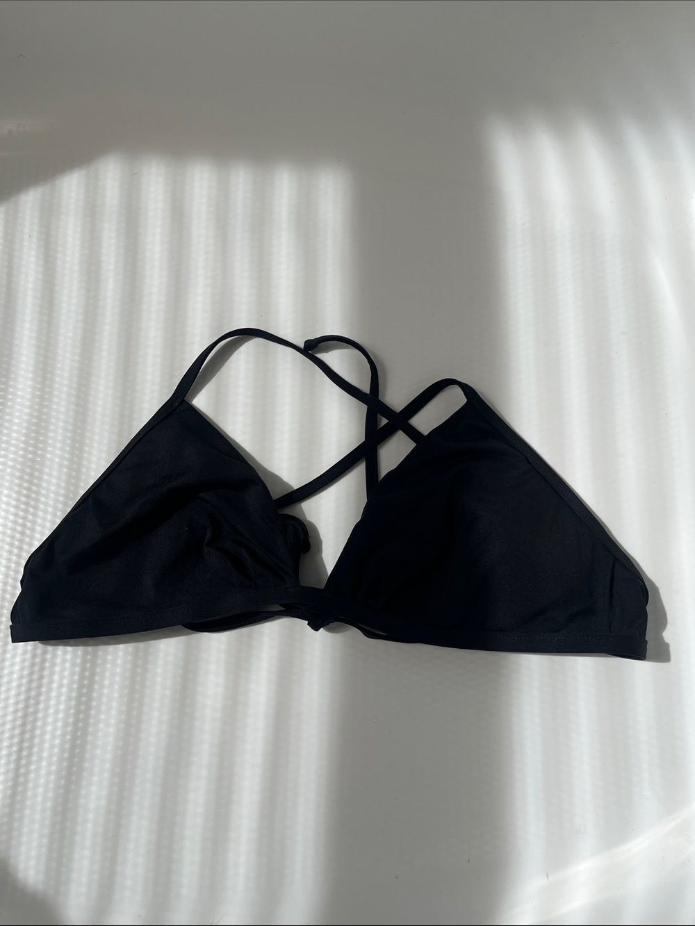 Black Strappy Triangle Bralette Top